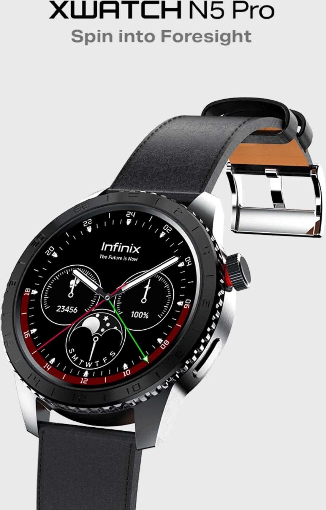 Infinix XWATCH N5 Pro Smartwatch Unisex 1.4' AMOLED Display Heart Rate Tracker Fitness Tracker Bluetooth 5.0 GPS