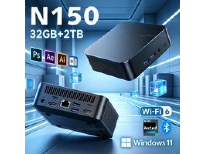 Mini PC Windows 11 Intel N150 Desktop Gaming Draagbare Computer PC 16GB 32GB RAM 1TB 2TB M.2 SSD MINIPC WiFi6 Kantoor BT5.2 MiniPC