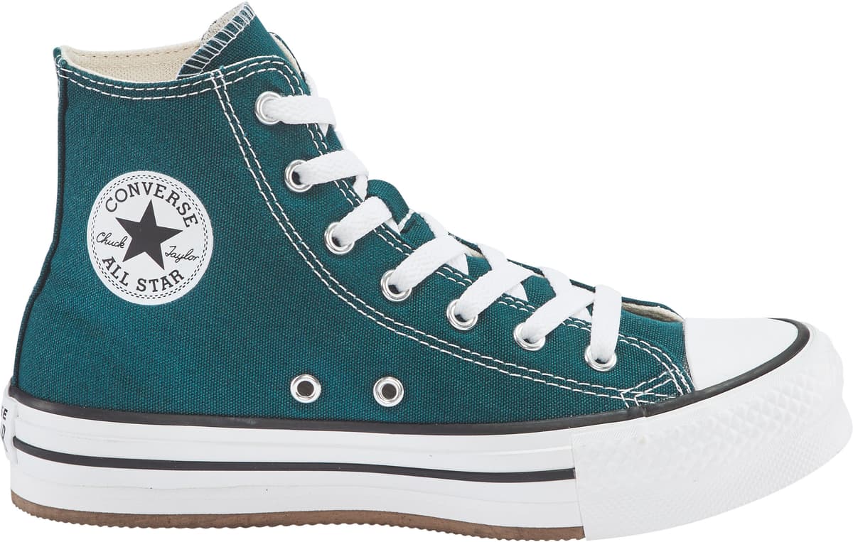 Sneaker CONVERSE "CHUCK TAYLOR ALL STAR EVA LIFT", Jungen, Gr. 28, grün (schwarzly jaded, weiß, natural ivory), Textil, Schuhe Sneaker schwarzly jaded, weiß, natural ivory 28
