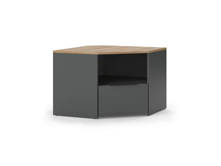 Vicco Lowboard Wido Anthrazit 68 x 50 cm, Holzwerkstoff, Formgebogen, 68x50x68 cm, Wohnzimmer, TV Möbel, Lowboards, Lowboards stehend
