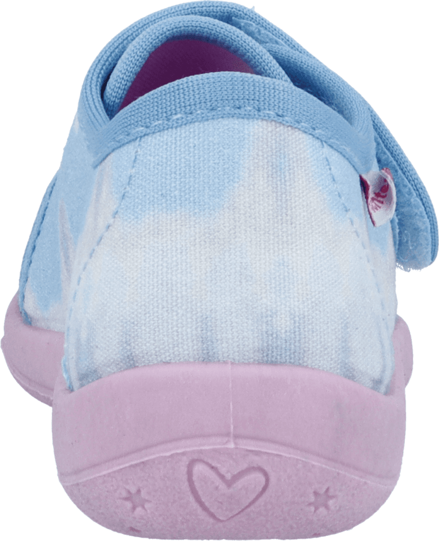 Hausschuh RICHTER "Mia", Mädchen, Gr. 29, Baumwolle, lila kombiniert, Schuhe Hausschuh, Klettschuh, mit schönem Fantasy-Motiv, Grössenschablone zum Download lila kombiniert 29, Baumwolle