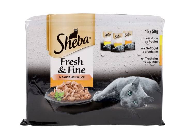 Sheba Katzenfutter in Sauce Fresh & Fine Geflügel 15x50g