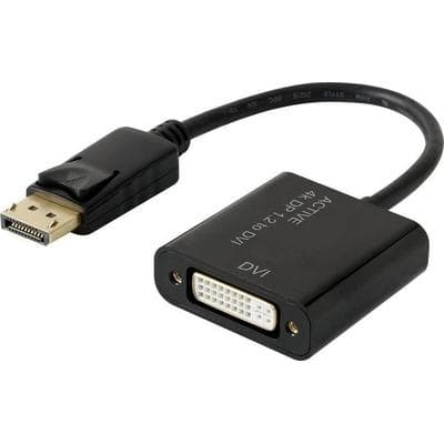 Renkforce RF-4299048 DisplayPort / DVI Adapter [1x DisplayPort Stecker - 1x DVI-Buchse 24+5pol.] Schwarz vergoldete Steckkontakte 10.00 cm