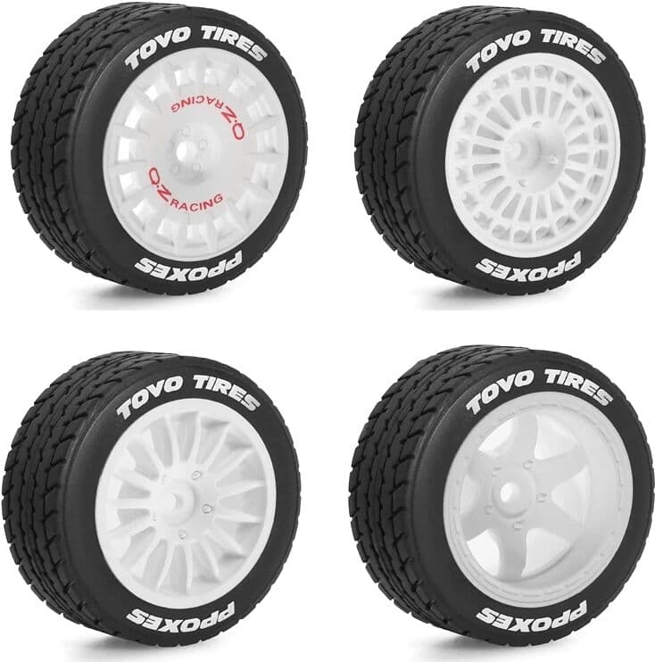 NONE 4PCS 60mm RC Wheels Tires, Rubber Tires for Tamiya M Chassis, Upgrade Parts for MJX 14303 14304