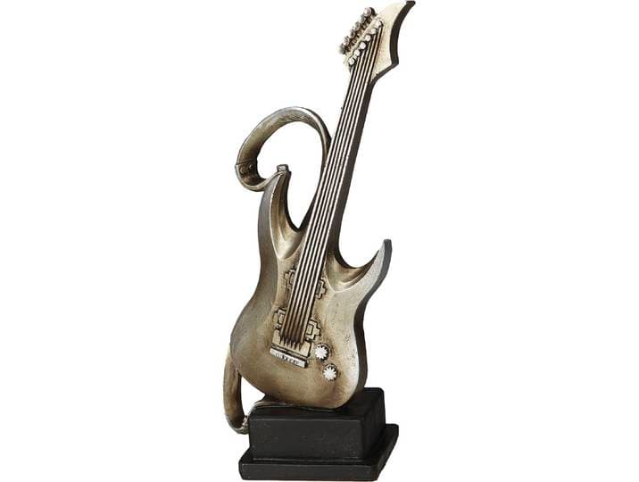 Dekofigur AMBIENTE HAUS Gitarre Figur M , silber (antik, silberfarben), B:11cm H:22cm T:6cm, Polyresin, Dekofiguren, Dekofigur