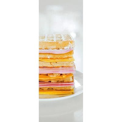 Fototapete ARCHITECTS PAPER "So Tasty", bunt (gelb, rosa, weiß), B:1m L:2,8m, Vlies, Tapeten, Tapete Fototapete Waffeln Panel 1,00m x 2,80m