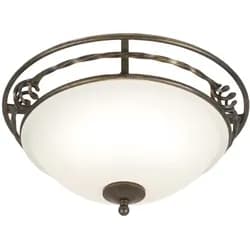 Deckenleuchte Wohnzimmerlampe Lampe Eisen Glas Schwarz-Gold D 36,5 cm 2 Flammig