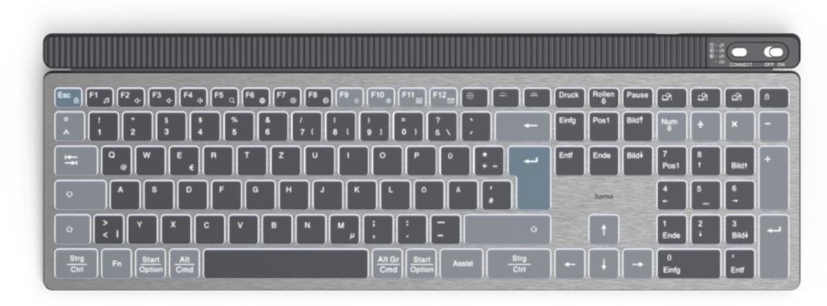 Hama WK-750 Draadloos Toetsenbord Grijs
