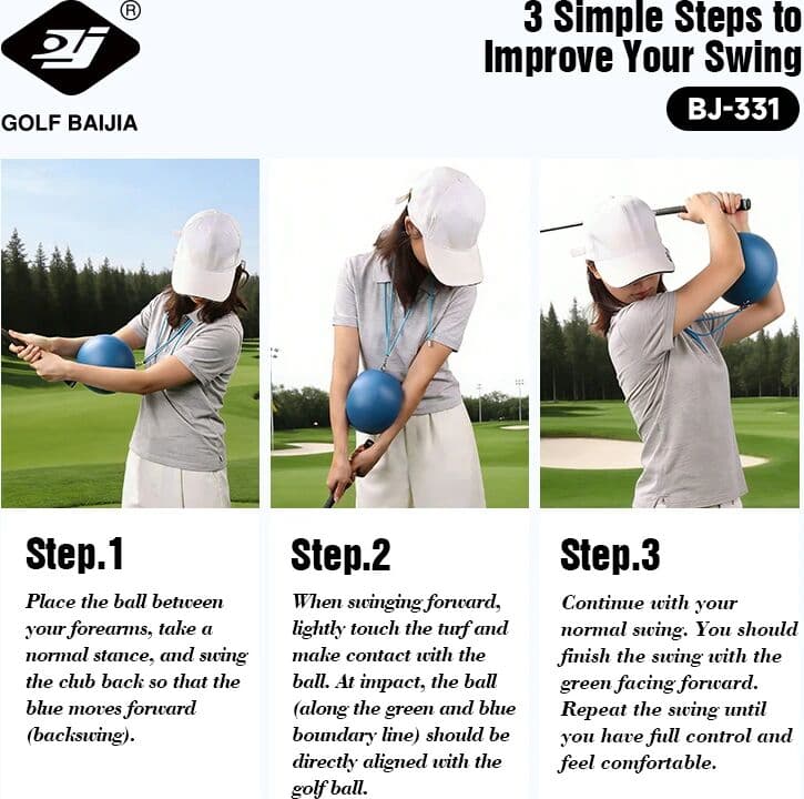 NONE Golf Connector Ball Training Aid - Reduces Hand Shaking Maintains Proper Arm Triangle Posture Essential Practice Ball for Golfer