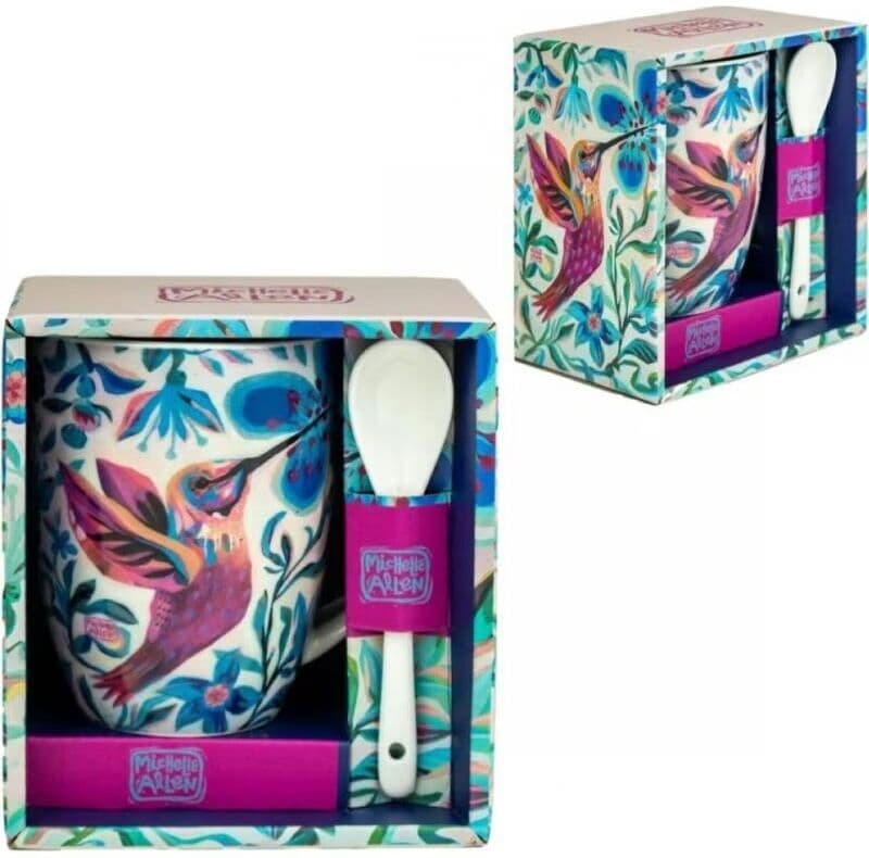 Enesco Taza Con Cuchara Colibrí Diseño Michelle Allen Talla Única Unisex