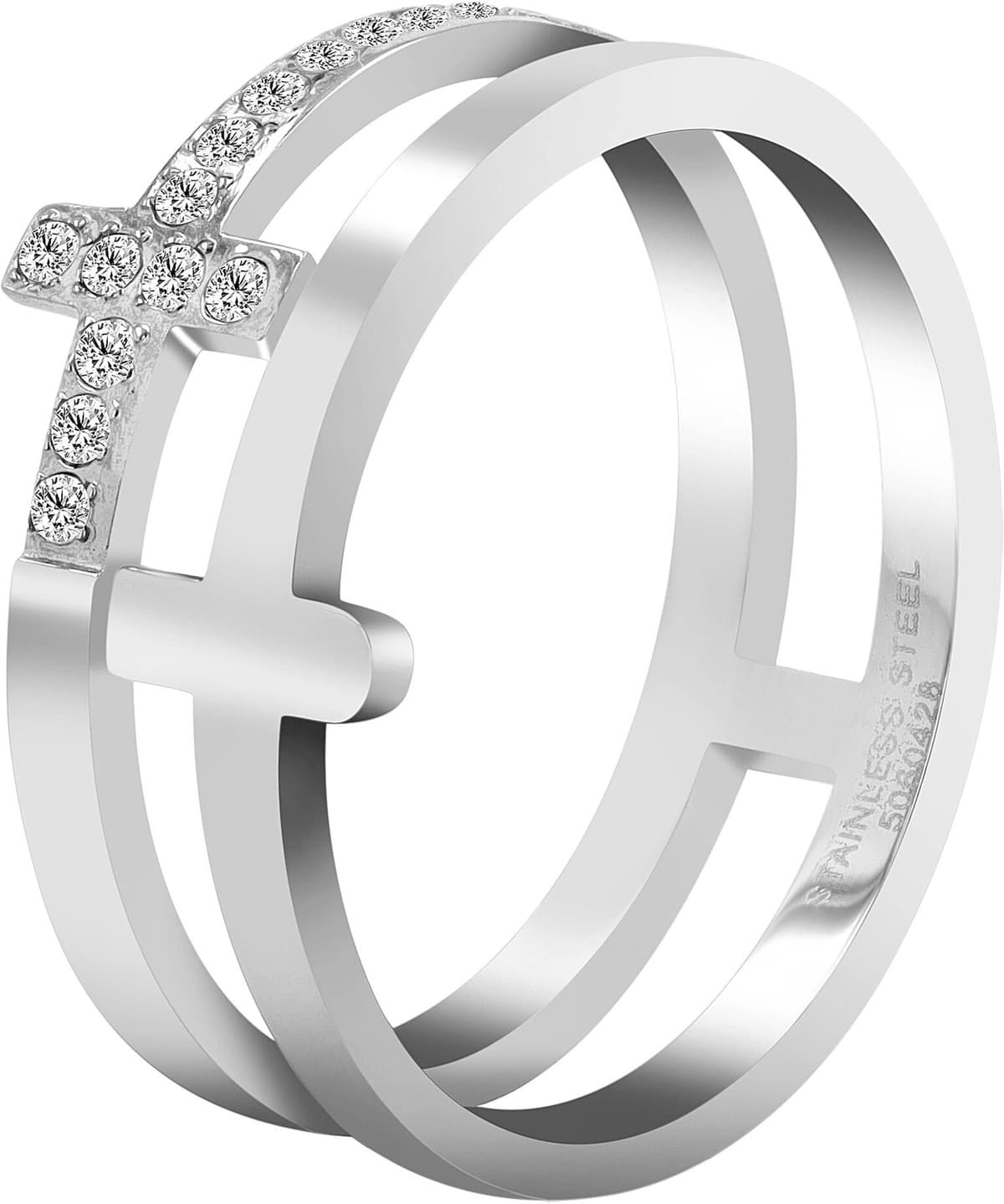 Fingerring ADELIA´S "Damen Ring aus Edelstahl" Gr. 54, silber, Fingerringe, Damen, 54, Edelstahl, Fingerring
