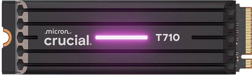 SSD M.2 2280 T710 de 2 TB con disipador de calor, NAND TLC, NVMe, PCIe Gen 5.0x4 - CRUCIAL