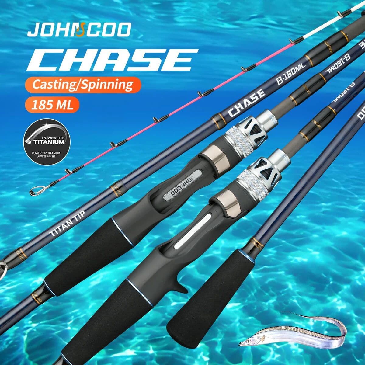 Johncoo chase185 ML 7:3 action light weight fishing rod Boat Tachiuo fishing rod Titanium rod tip Spinning and Casting rod p