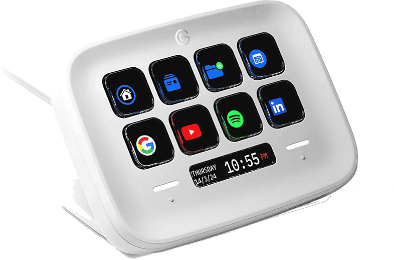 Controlador streaming - El gato TV Stream Deck Neo, USB, Touch Points, Soporte Ajustable, Infobar, Blanco