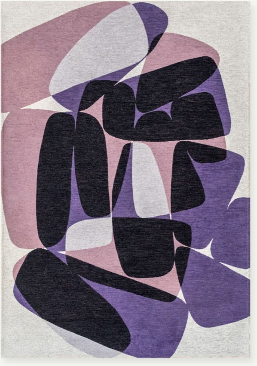 Novatrend Alfombra moderna tejida plana rocky violeta  200x280  cm