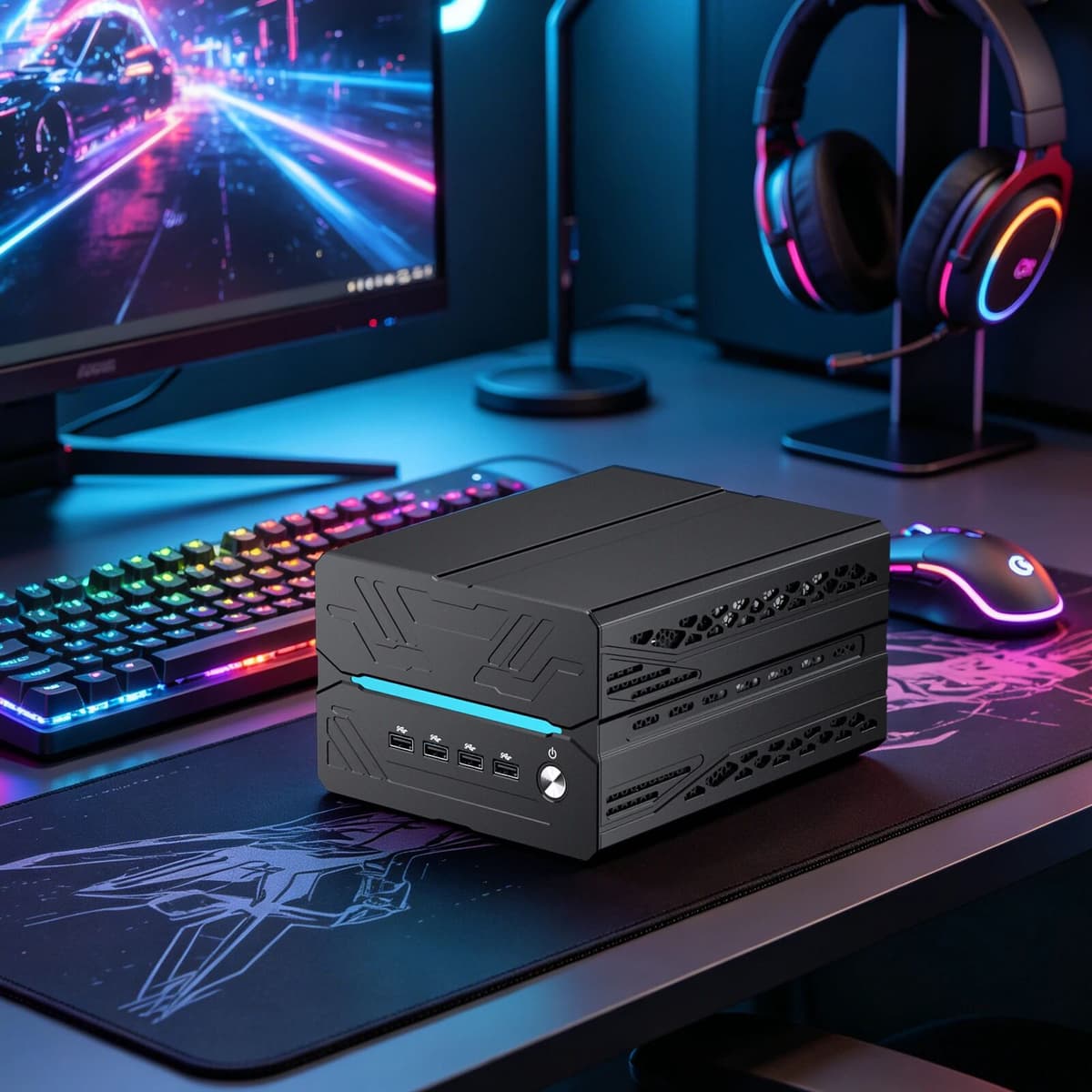 MSECORE Mini Gaming PC AMD R9 9950X3D RTX5060Ti 16GB DDR5 Dual M.2 NVMe SSD WiFi7 BT5.4 Dual 2.5G LAN 8K 6-Screen HDMI DP Type-C