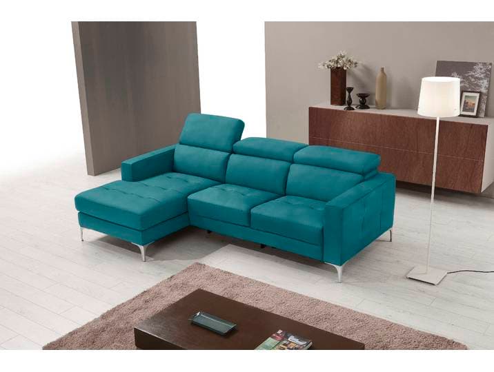 Ecksofa EGOITALIANO Matt, erstklassiger Sitzkomfort, aufwendige Detailverarbeitung, L-Form , blau (teal), B:247cm H:100cm, Sofas, Ecksofa, mit verstellbaren Kopfteilen zum Relaxen