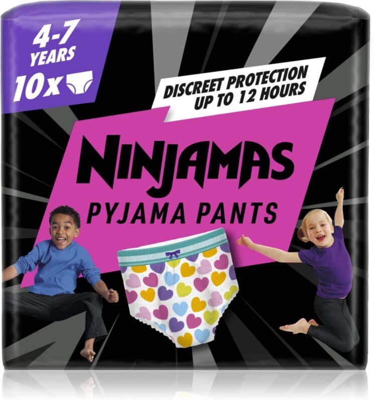 Pampers Ninjamas Pyjama Pants natunderbukser 17-30 kg Hearts 10 stk.