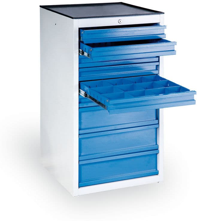 B2B Partner Kontener dostawny z szufladami na narzędzia GD, 9 szuflad, 1100 x 570 x 590 mm, niebieski