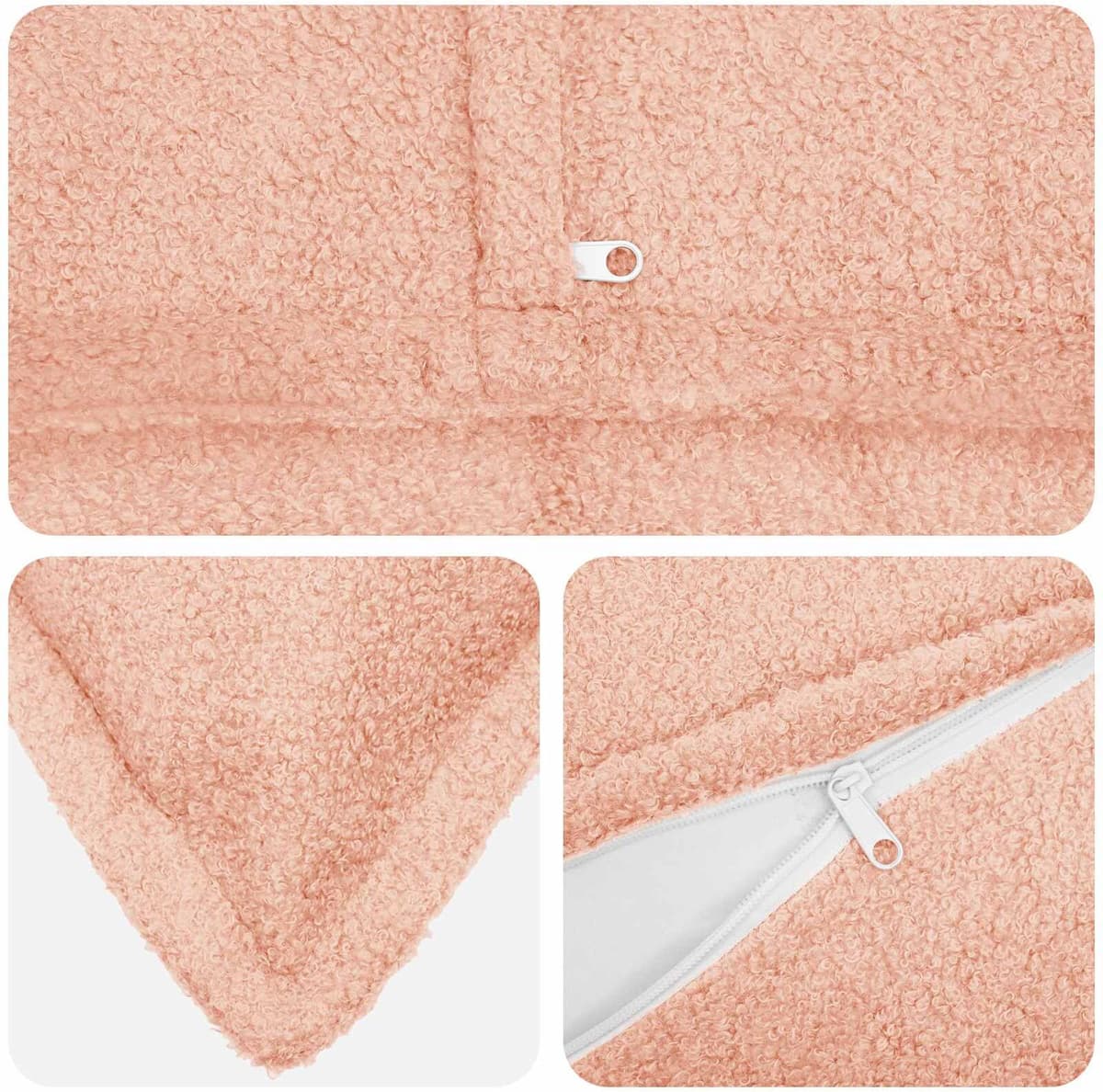 vidaXL Housse de coussin 2 pc HOUTEN Rose 50 x 75 cm Bouclé