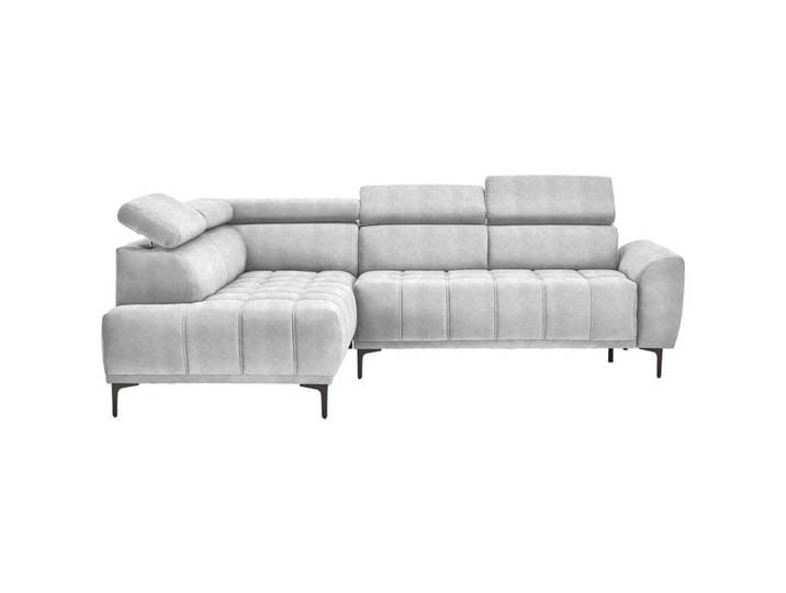 Stylife Ecksofa, Hellgrau, Metall, 3-4-Sitzer, Ottomane links, L-Form, 261x191 cm, Typenauswahl, Stoffauswahl, seitenverkehrt erhältlich, Hocker Rücken echt, Wohnzimmer, Sofas & Couches, Wohnlandschaften, Ecksofas