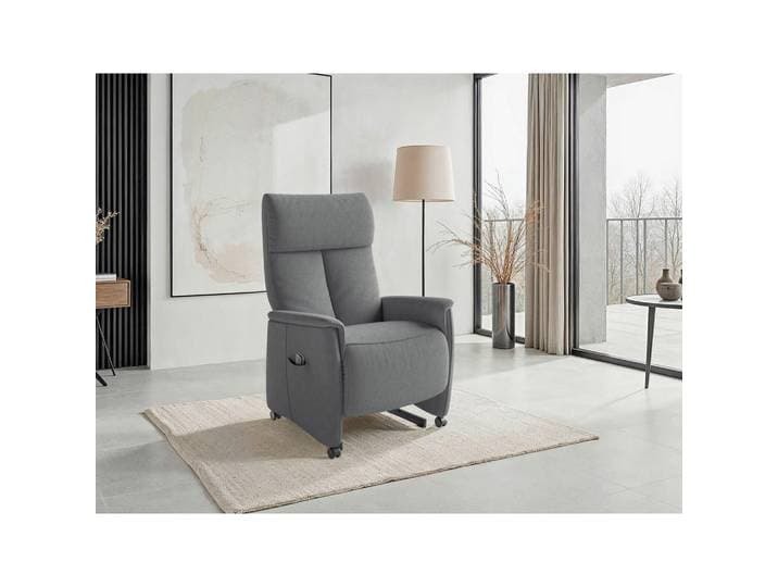 Sit & More Relaxsessel TV Cremona Comfort E S1, Grau, Kunststoff, 76x110x84 cm, Goldenes M, Oeko-Tex® Standard 100, Made in Europe, DGM-Klimapakt, Relaxfunktion, Liegefunktion, Aufstehhilfe, gepolsterte Armlehnen, Wohnzimmer, Sessel, Relaxsessel