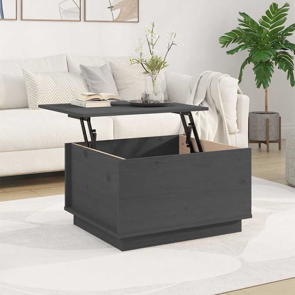 vidaXL Table basse Gris 60x50x35 cm Bois massif de pin