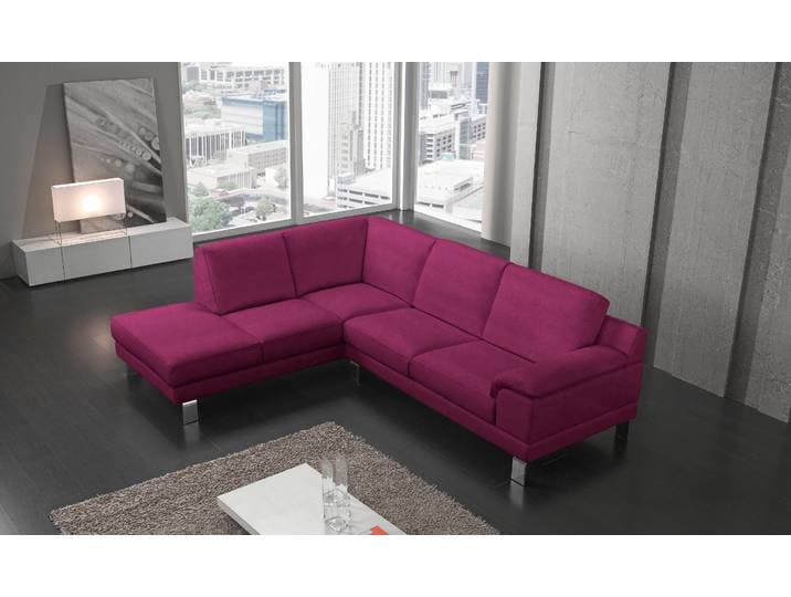 Ecksofa EGOITALIANO Shakira, Design und Sitzkomfort auf hohem Niveau, tolle Details , pink (fuchsia), B:240cm H:84cm T:212cm, Sofas, Ecksofa, mit Ottomane, L-Form, elegante Metallfüsse