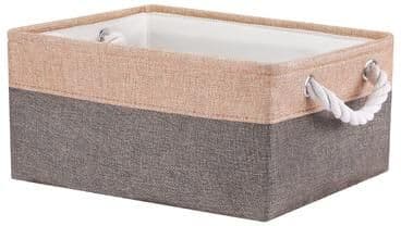 Unique Collapsible Storage Basket Bin With Handle, Fabric Storage Cube
