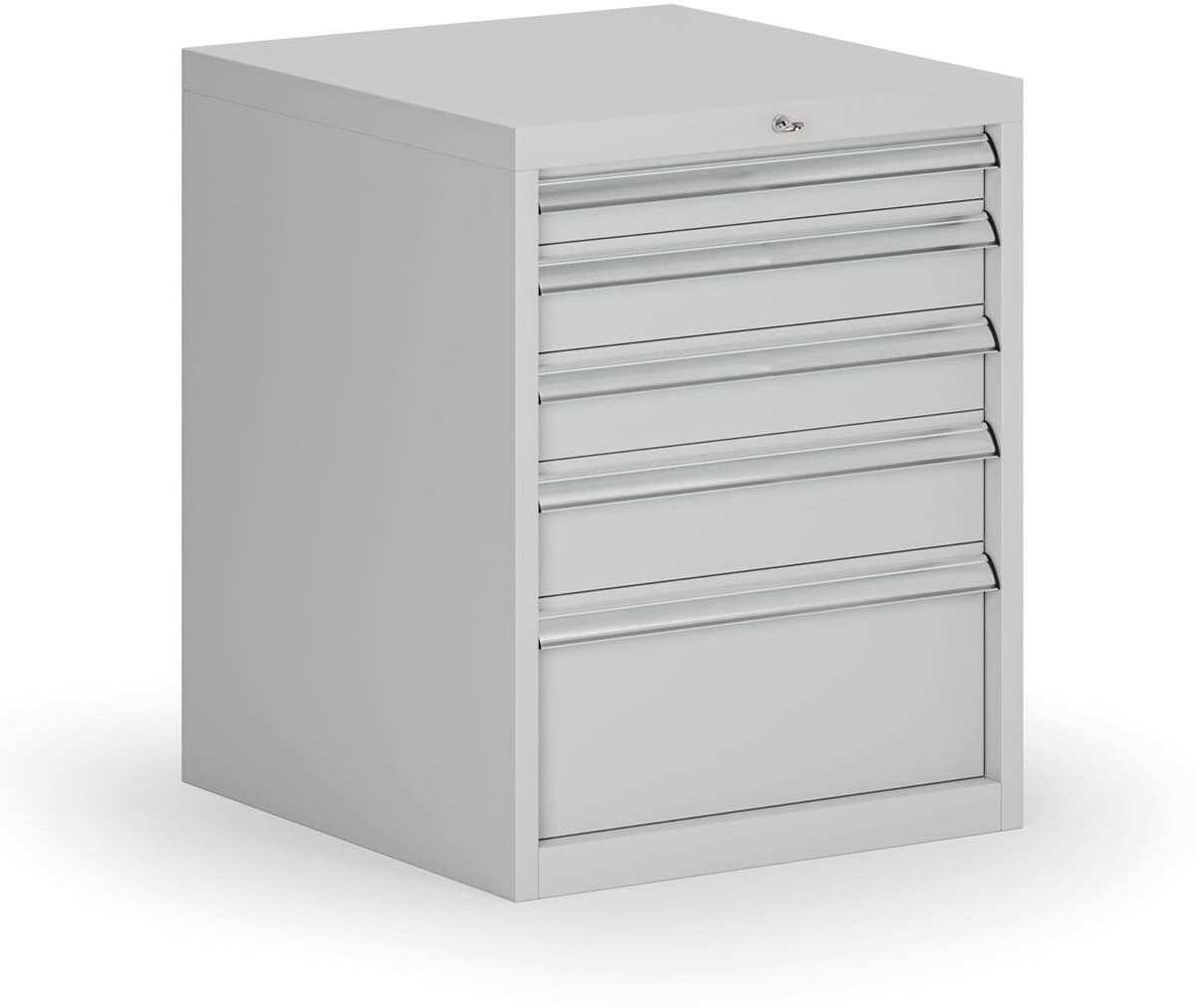 B2B Partner Kontener warsztatowy do zawieszenia G8, 5x szuflada, 560 x 600 x 700 mm, szary