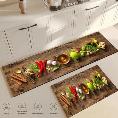 Uplift Treasures Anti Slip Kitchen And Entrance Floor Mat a 40x60cm And 40x120cm