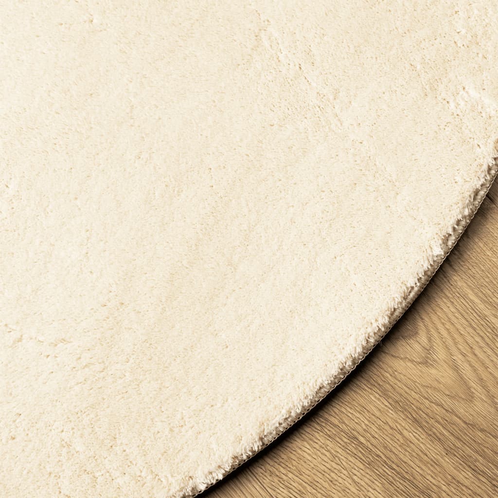 vidaXL Tapis HUARTE à poils courts doux et lavable crème Ø 200 cm