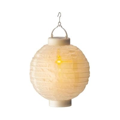 MARELIDA LED Solar Lampion Flammeneffekt Party Balkon Terrasse Gartenlampion D: 20cm weiß