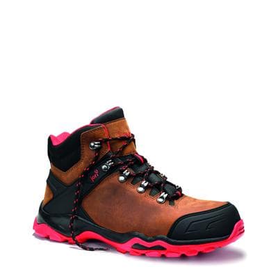 Sicherheitsschuh JORI "POWERFUL Mid" Gr. 43, braun (braun, schwarz), 43, Obermaterial: 50% Rindsleder Leather cow. 50% Lammleder LEL., Schuhe