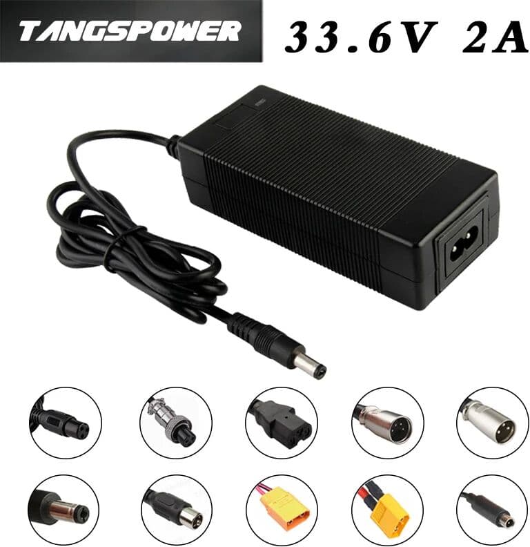 TANGSPOWER 33.6V 2A Lithium Battery Charger For 8Series Li-ion Battery Pack Fast Chargingr Portable Electric Bicycle Charger