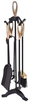 Costway 5 Pieces Stylish Gold Iron Fireplace Tools Set