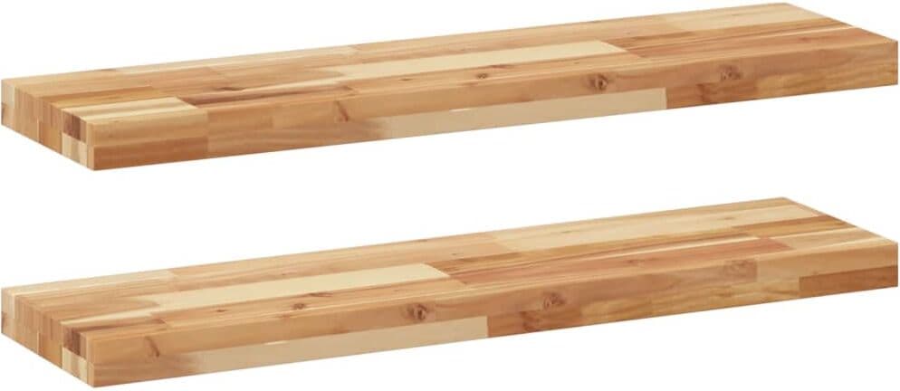 vidaXL Étagères flottantes 2 pcs 80x20x4 cm acacia massif à l'huile