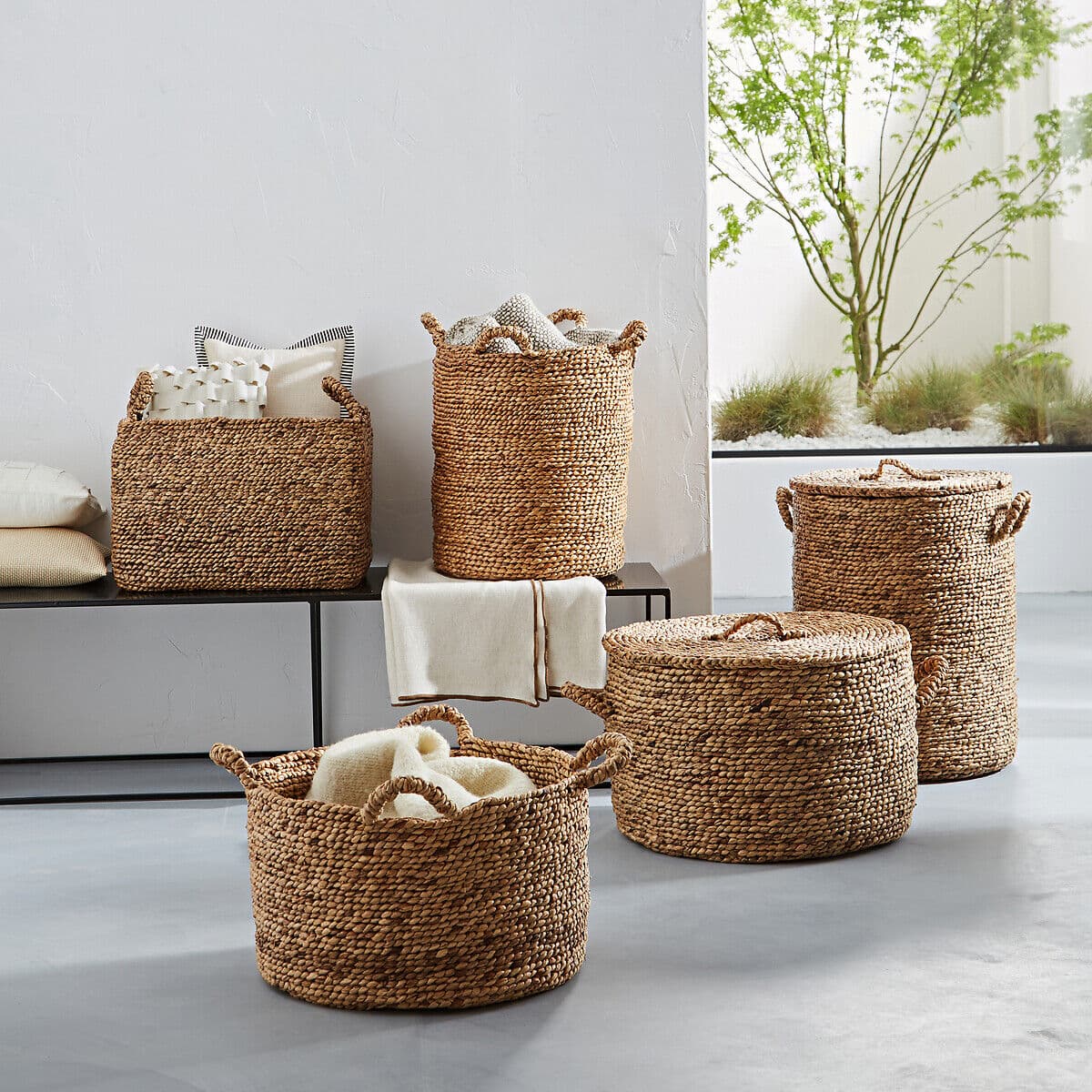 AM.PM Panier rond jacinthe d'eau H36,5 cm, Lian