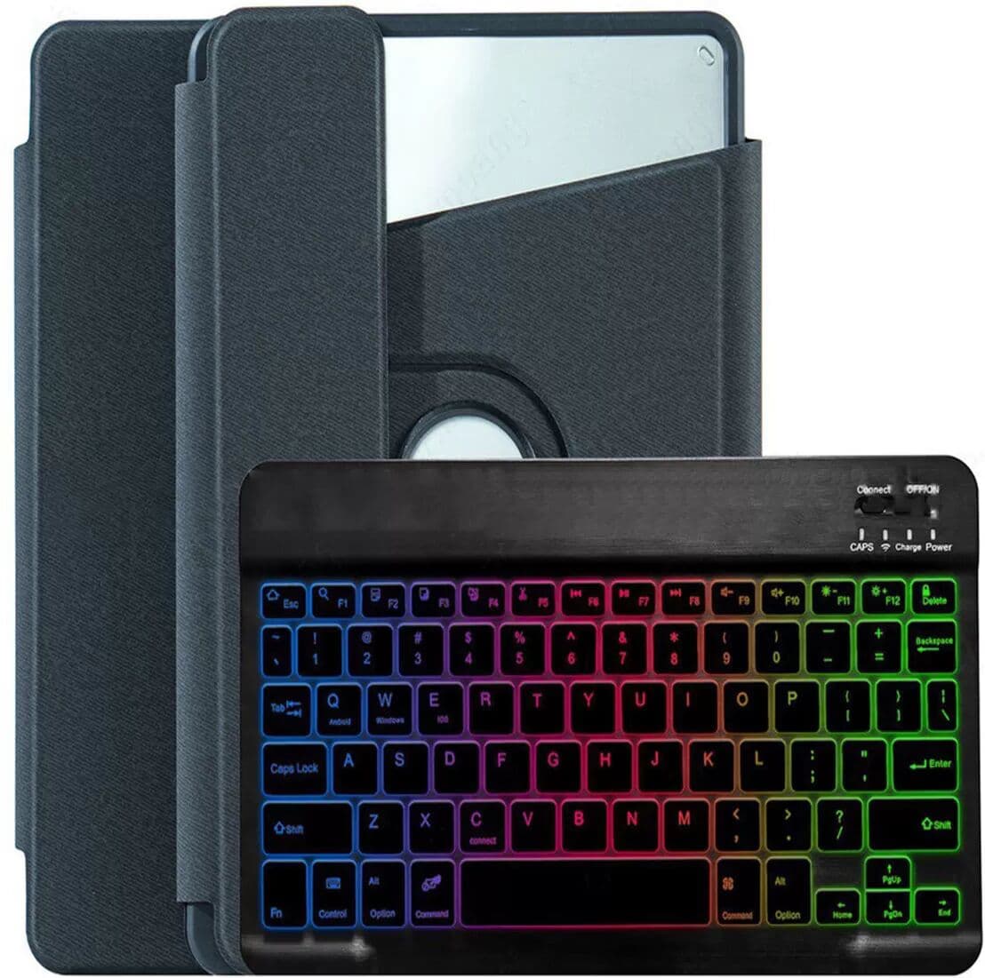 INF Étui avec clavier Bluetooth rotatif à 360° pour Tab S9 Plus/S9 FE Plus 12.4 (X810/816/X610/616) avec emplacement pour