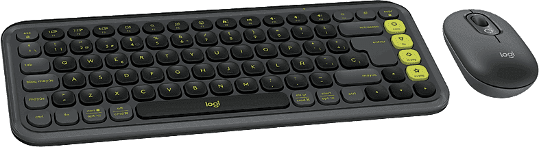 Pack Teclado + Ratón - Logitech Pop Icon, Inalámbrico, Bluetooth, Easy-Switch hasta 3 dispositivos, Teclas y botones personalizables, PC-Mac, Negro