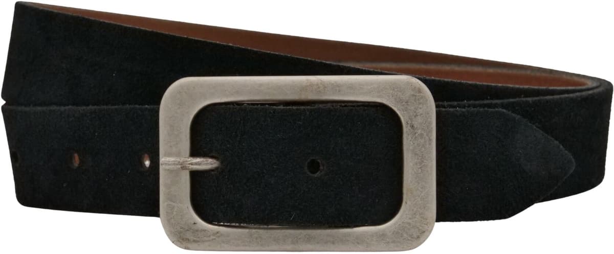 Ledergürtel ANNAMATONI "AnnaMatoni Damen Ledergürtel in hochwertigem Velour Leder 3cm", Damen, Gr. TW85 - 100cm Gesamtlänge, schwarz (schwarz 790), 100% Leder, Gürtel Ledergürtel