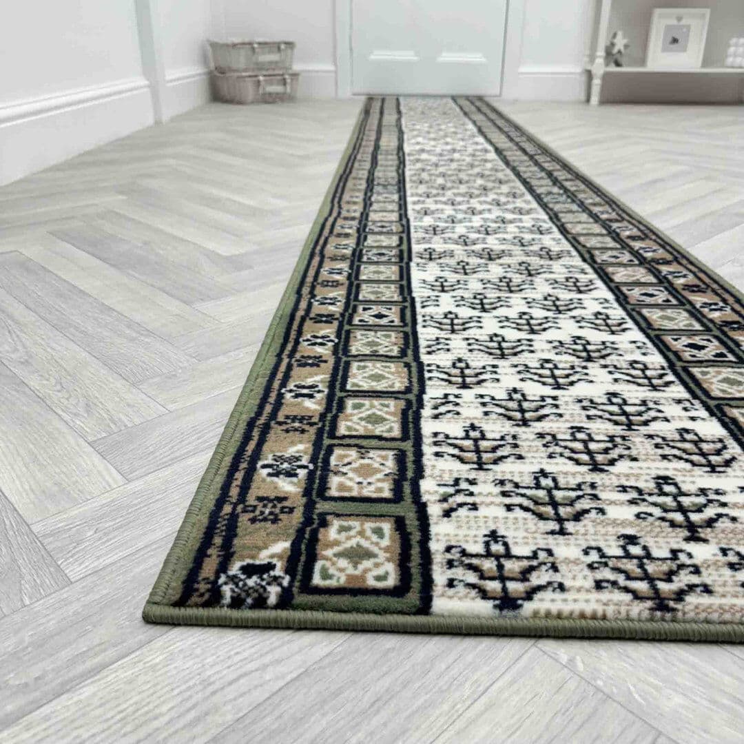 Langley Street Runner Geometric Area Rug Green Runner 60 x 390cm