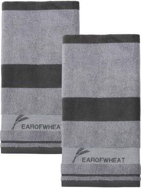 Unique Ear of Wheat Stripe Cotton Hand Towel 13 x 29 Inches Soft Absorbent