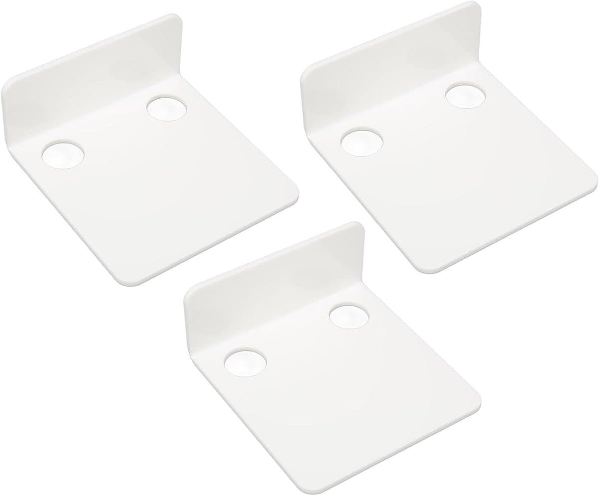Set van 3 Zwevende Wandplanken Wit - Zonder Boren