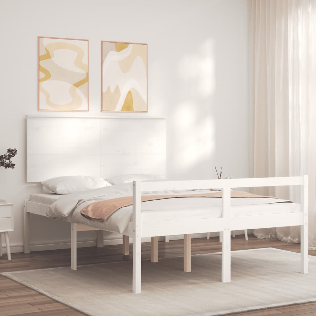 vidaXL Lit pour personne âgée sans matelas blanc 120x200cm bois massif