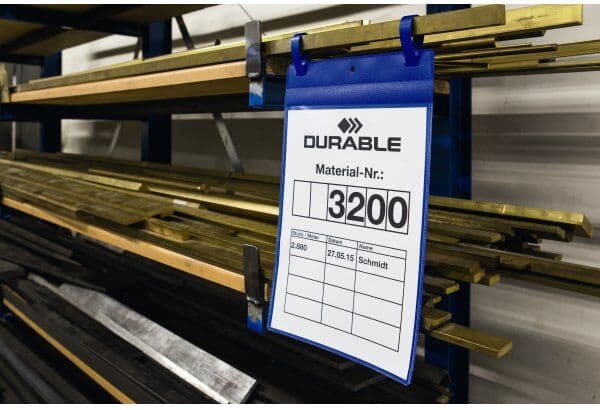 Durable Lagerlommer M/stropper, A4 Højformat, Blå