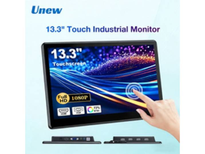 Unew 13,3 inch touchscreen draagbaar LCD 1920 X1080 IPS-monitor scherm touchscreen met luidspreker HDMI/Type-C-ingang voor laptop DVI