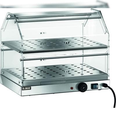 Beheizte Vitrine. Gestell aus rostfreiem Stahl. Befeuchtungsvorrichtung. Abmessungen: 85x35x40(h) cm. FORCAR Modell VBR4782