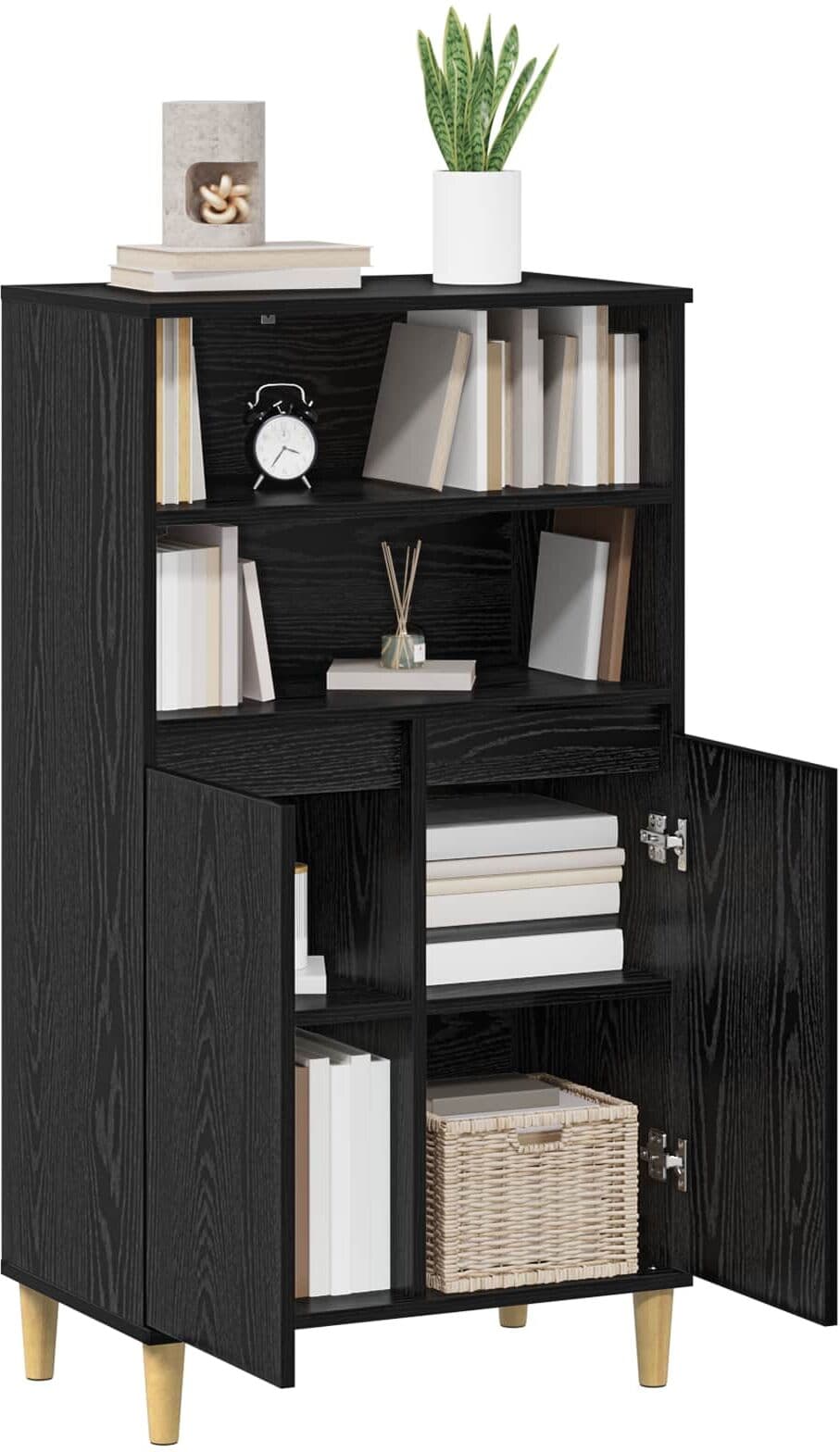 vidaXL Haut Armoire Chêne noir 60 x 36 x 110 cm Bois d'ingénierie
