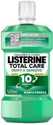 Listerine Difesa Denti Gengive Collutorio al Gusto Delicato alla Menta Delicata 500 ml Senza Alcool
